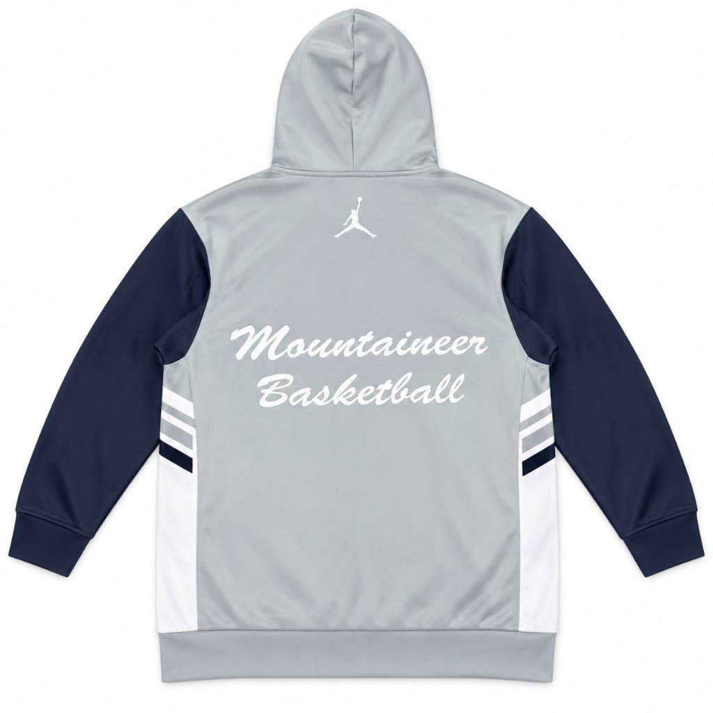 Gray Sweatshirt with Navy Sleeves — view 2