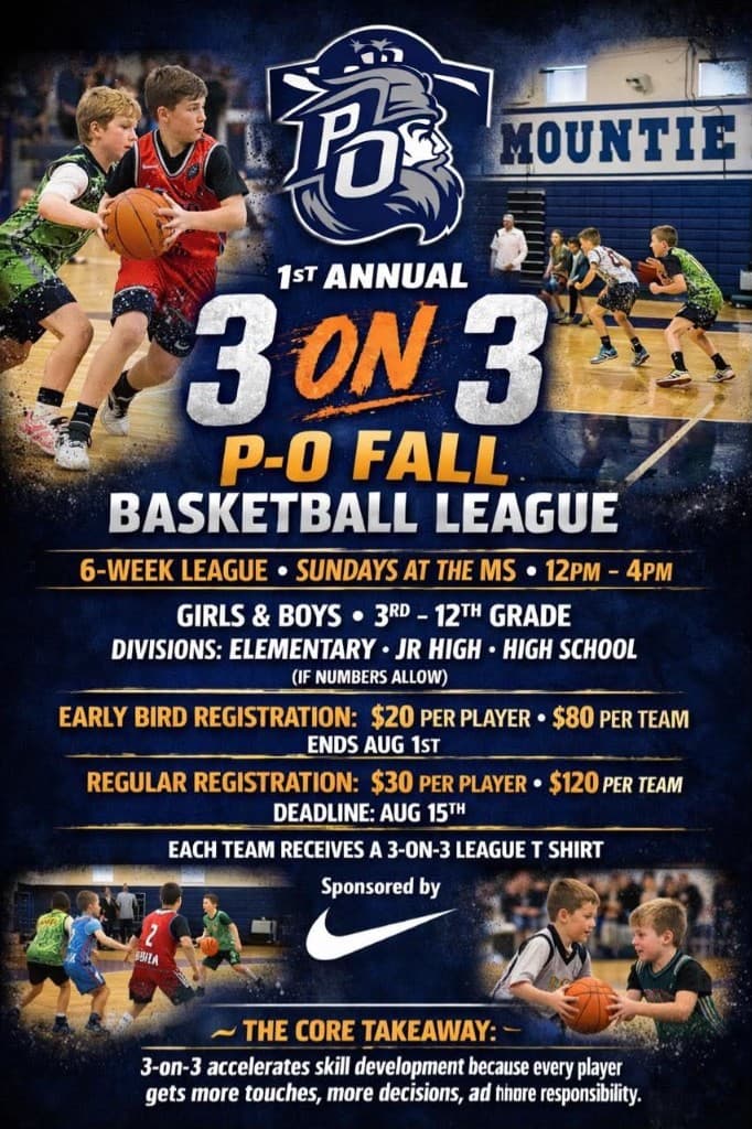 1st Annual 3-on-3 P-O Fall Basketball League promotional flyer